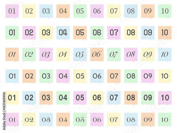 Fototapeta ふきだし番号セット