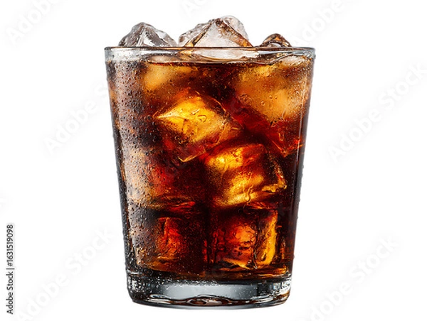 Obraz  glass of cola with ice cubes