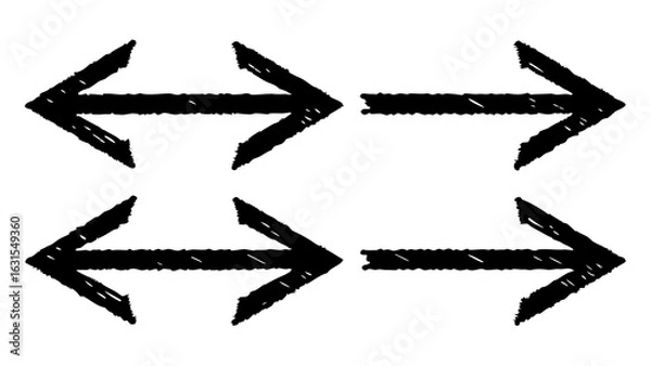 Fototapeta 3d icon of four arrows pointing left and right isolated on white