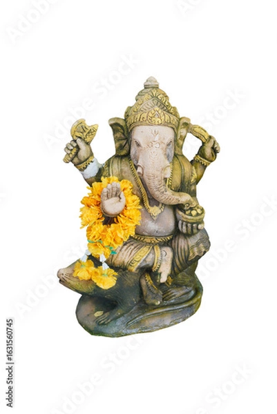Fototapeta Lord Ganesha is the Hindu elephant god, symbolizing protection and removing obstacles from the path of life. He is one of the most popular gods in Hinduism. His ivory tusk symbolizes intellectual