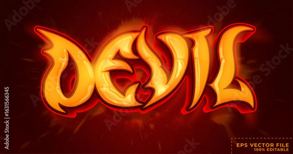 Obraz Devil text title, realistic editable text effect template