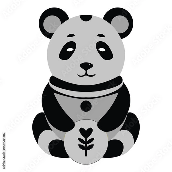 Obraz Black and White Teddy Bear Flat Design