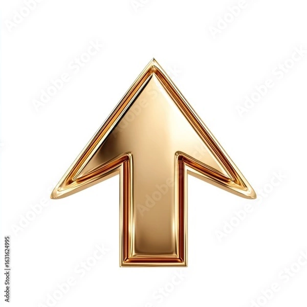 Obraz Gold upward pointing arrow