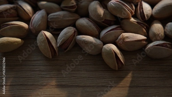 Obraz Pistachio nuts with light and shadow interplay on surface