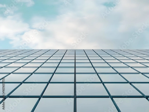 Fototapeta Modern Building Facade 3D Illustration