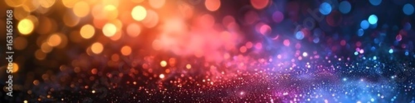 Fototapeta Colorful Glitter background with bokeh, HD Wallpaper, banner