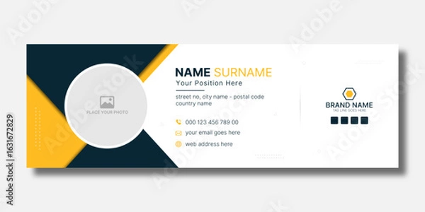 Fototapeta Creative modern email signature template design, corporate business email signature design template
