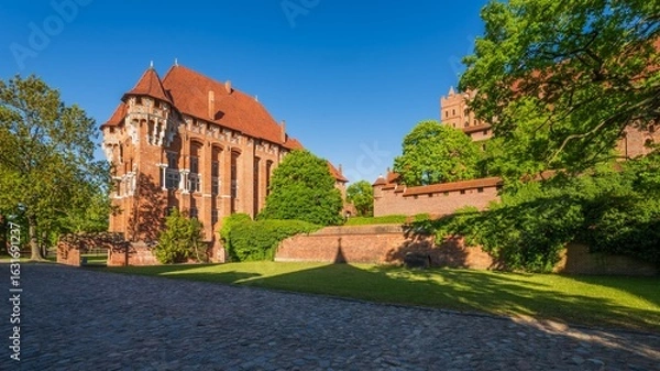 Obraz Malbork on the Nogat river the largest medieval brick castle.