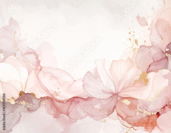 Fototapeta 水彩で描いた花びらの模様の背景