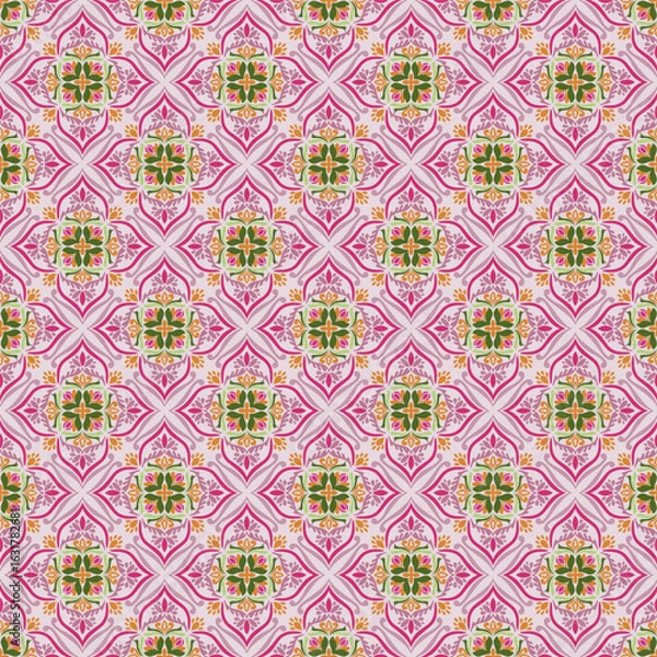 Obraz Pink flowers, beautiful seamless patterns