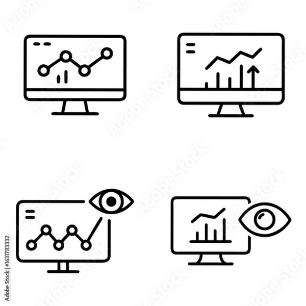 Fototapeta Data Monitoring Icon – Analytics and Real-Time Tracking Symbol