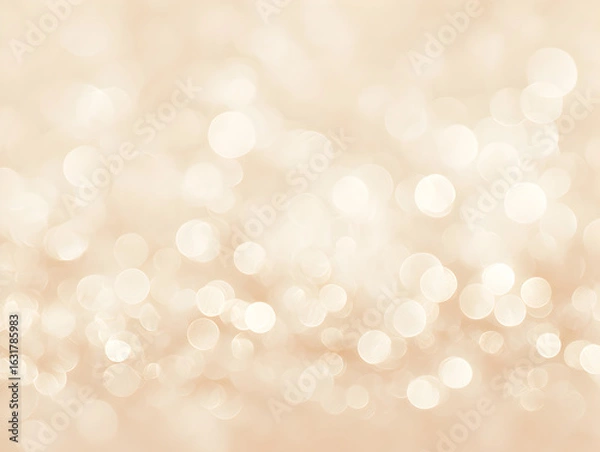 Fototapeta Beige bokeh background warm festive glow, elegant presentation slide and cover graphic