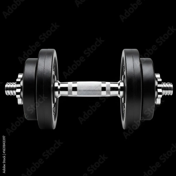 Fototapeta Achieve fitness goals with this sleek adjustable dumbbell for strength training and muscle building at home