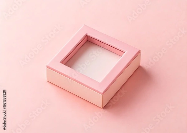 Fototapeta pastel pink background with floating square box