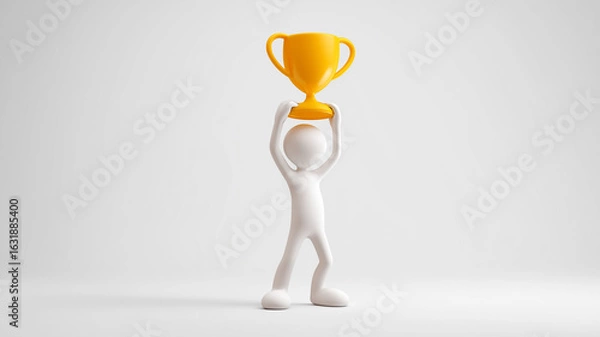 Fototapeta スティックフィギュアが表彰を受け取る場面