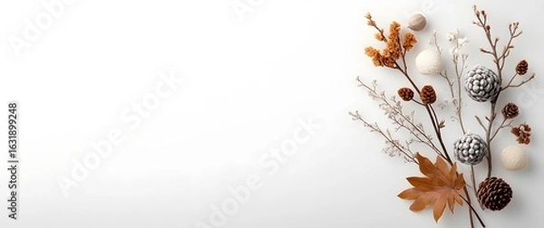 Obraz Autumnal Flat Lay Dried