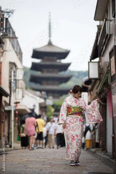 Obraz 着物の女性・京都