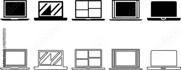 Obraz Laptop computer minimal design. Computer - Illustration Icons