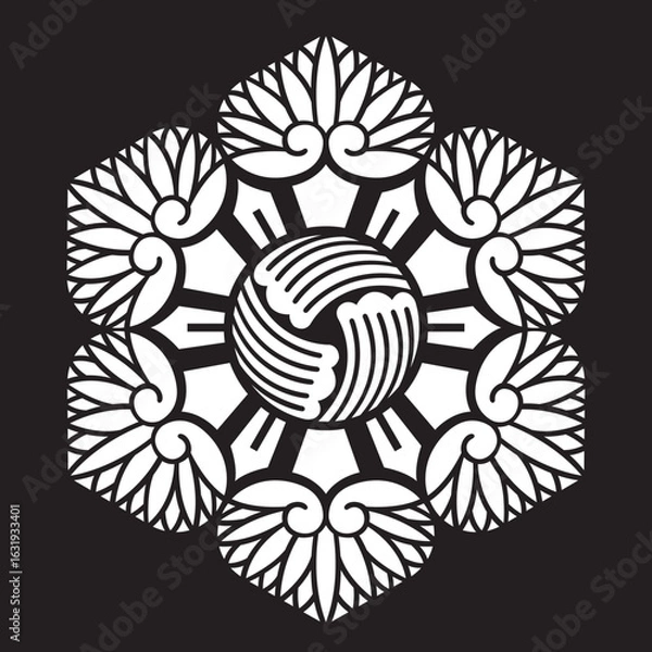 Obraz 家紋　葵紋