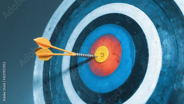 Obraz Dart hitting bullseye target 