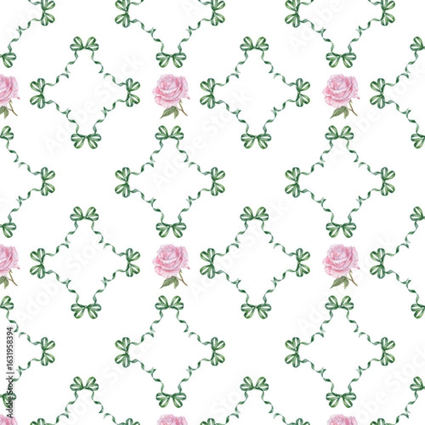 Obraz Seamless watercolor pattern on white background. 