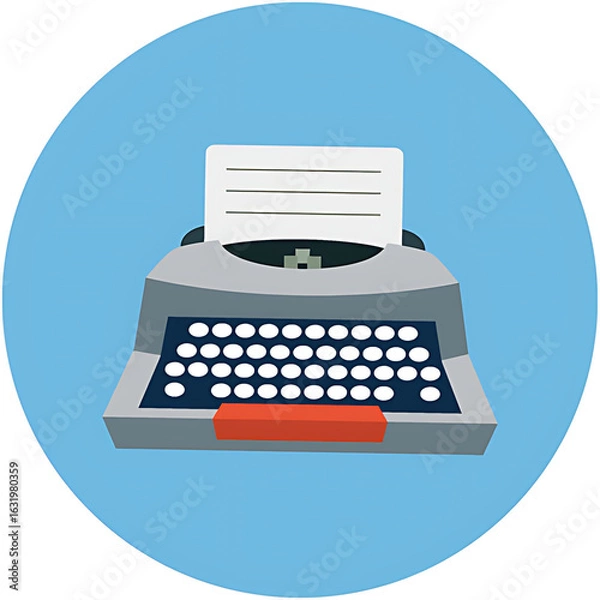 Fototapeta vector illustration of an old typewriter