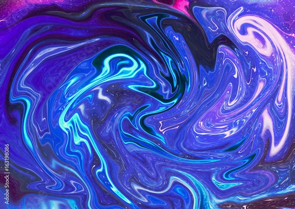 Fototapeta Abstract galaxy watercolor background. Colorful cosmic texture. Oil painting impressionism style.