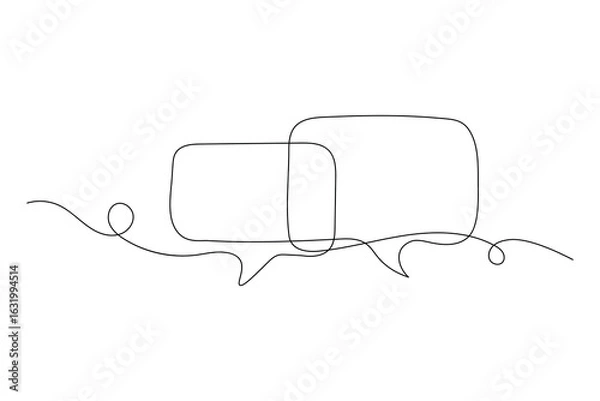 Fototapeta 
Speech bubble continuous one line drawing and minimalist style isolate outline vector illustration
