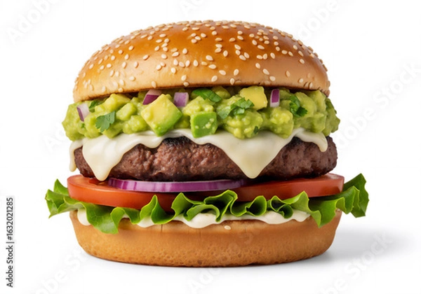 Fototapeta バーガーの美味しさを引き立てるフードフォト