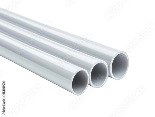 Obraz Three White Plastic Pipes
