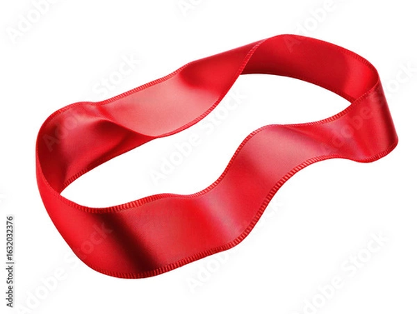 Obraz Red Ribbon on Transparent Background