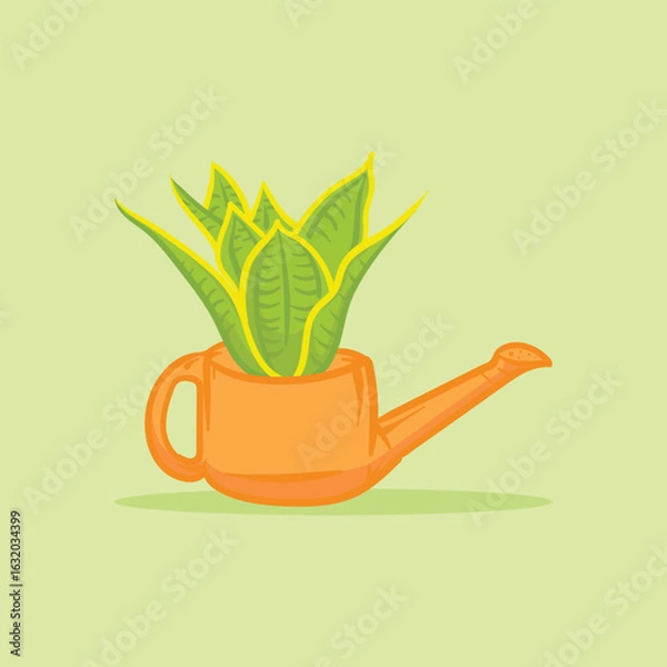 Obraz Plants in unique pots flat illustration