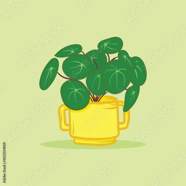 Obraz Houseplants in unique pots or vases illustration