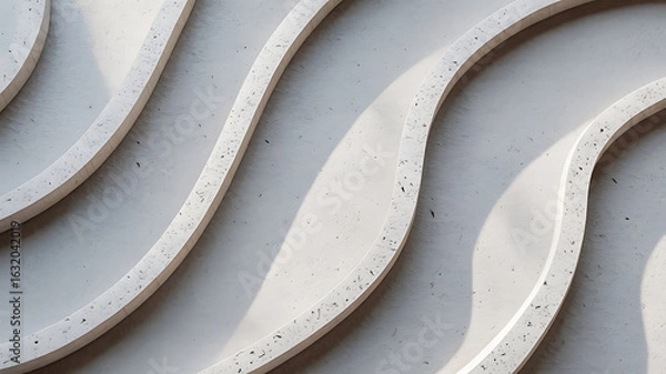 Obraz Abstract, flowing white lines on a light gray surface.
