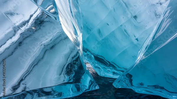 Obraz Azure ice formations, intricate and translucent.
