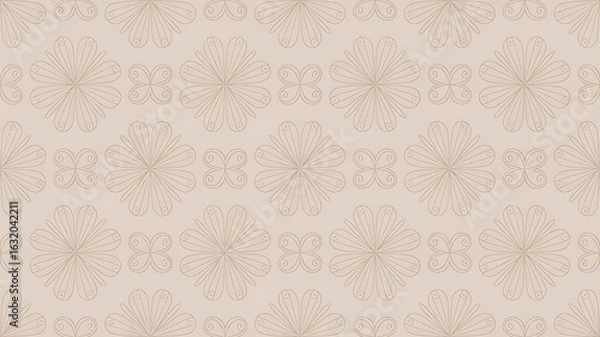 Obraz Elegant, repeating floral pattern on a light beige background.
