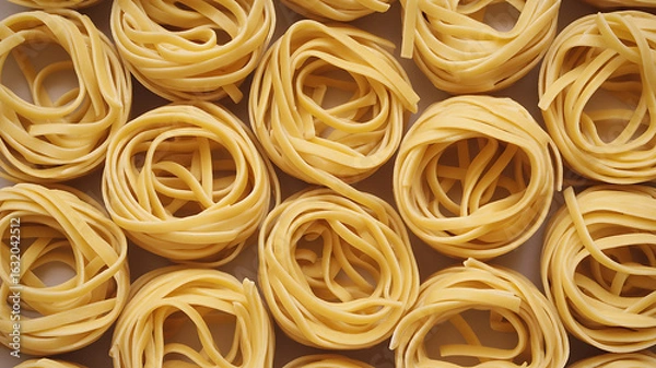 Obraz Dried pasta nests, close-up view.
