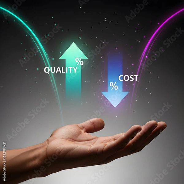 Fototapeta Balancing Quality and Cost in Business Strategies
