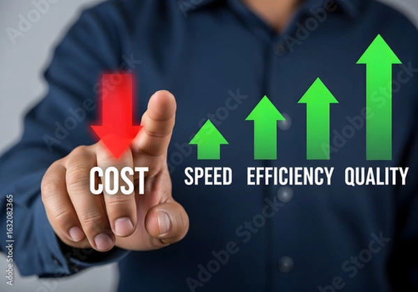 Obraz Enhancing Business Efficiency by Reducing Costs and Increasing Quality
