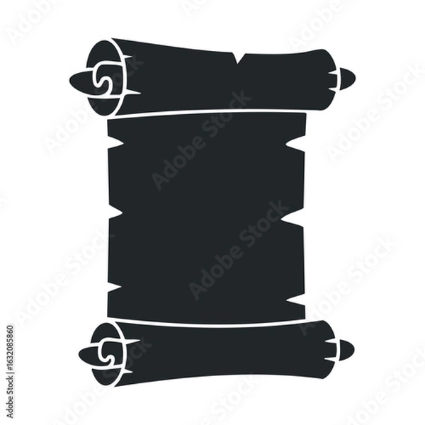 Obraz Vintage scroll silhouette: blank ancient document with rolled edges