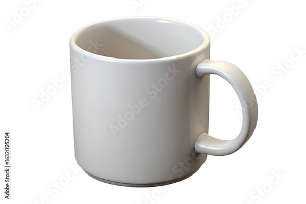 Fototapeta Plain white ceramic coffee mug with handle