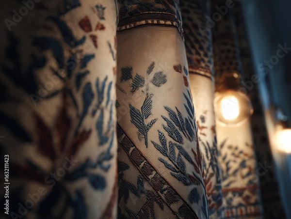 Obraz Traditional patterned fabric hanging under soft light