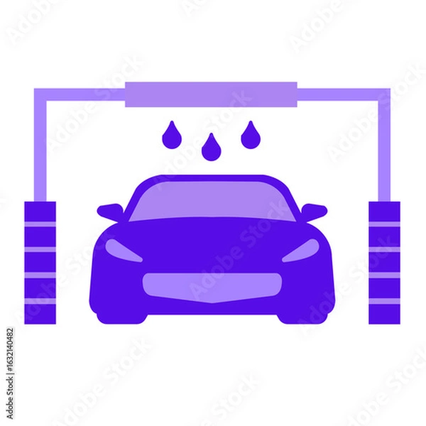 Obraz Autowaschanlage - farbiges Icon