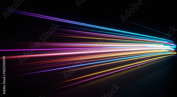 Fototapeta Colorful Fiber Optic Background Representing Internet Speed