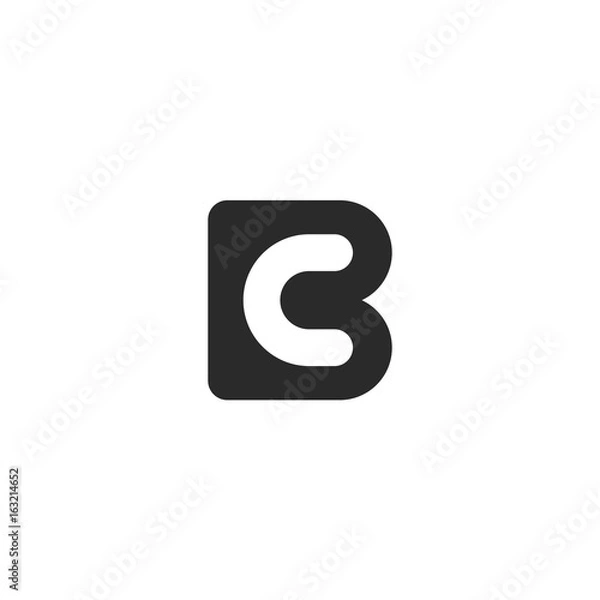 Fototapeta Monogram logo made from black letters B and C