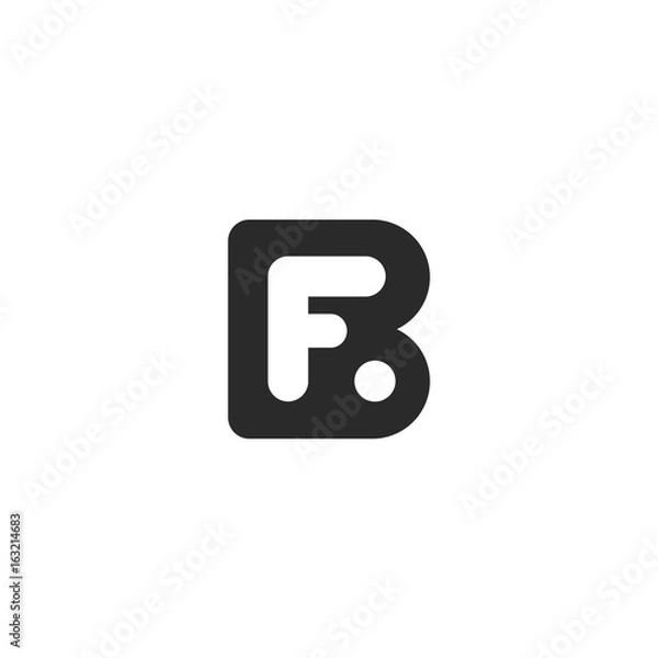 Fototapeta Monogram logo made from black letters B and F