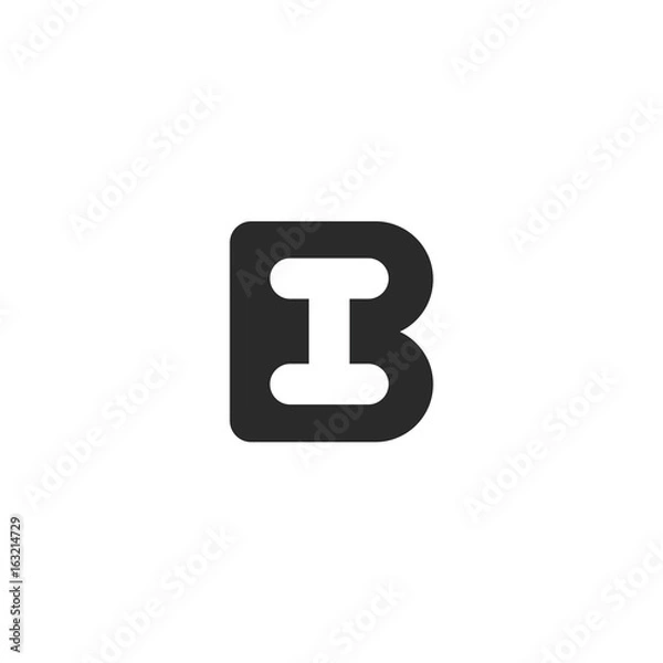 Obraz Monogram logo made from black letters B and I or H