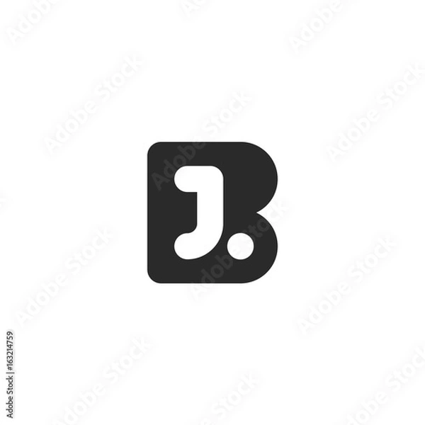 Obraz Monogram logo made from black letters B and J