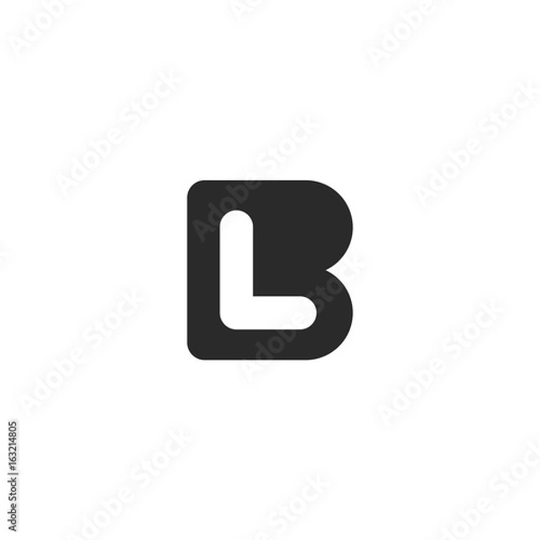 Fototapeta Monogram logo made from black letters B and L