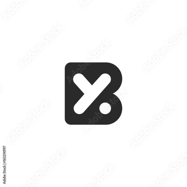 Obraz Monogram logo made from black letters B and Y